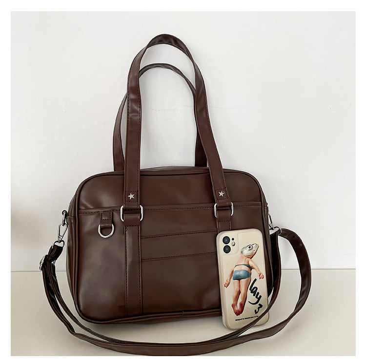 Uniform PU Crossbody Solid Color Single-shoulder Bag