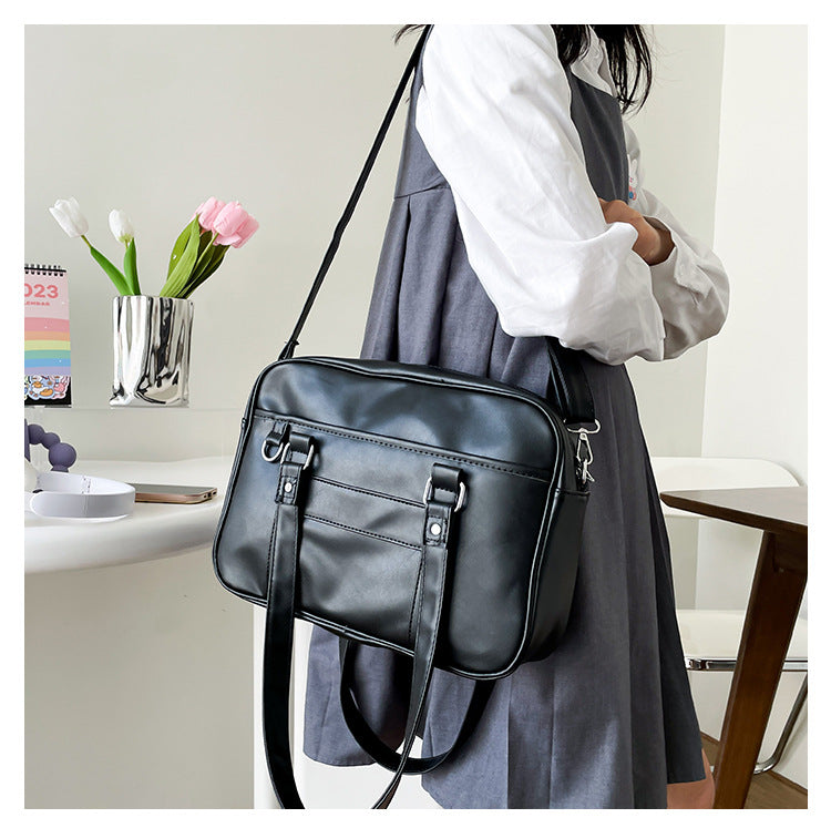 Uniform PU Crossbody Solid Color Single-shoulder Bag