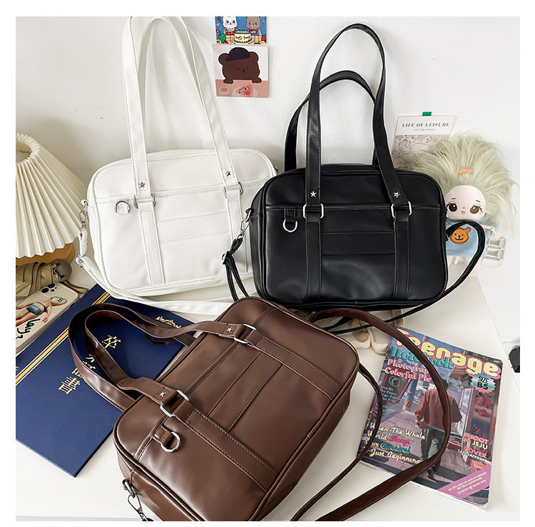 Uniform PU Crossbody Solid Color Single-shoulder Bag