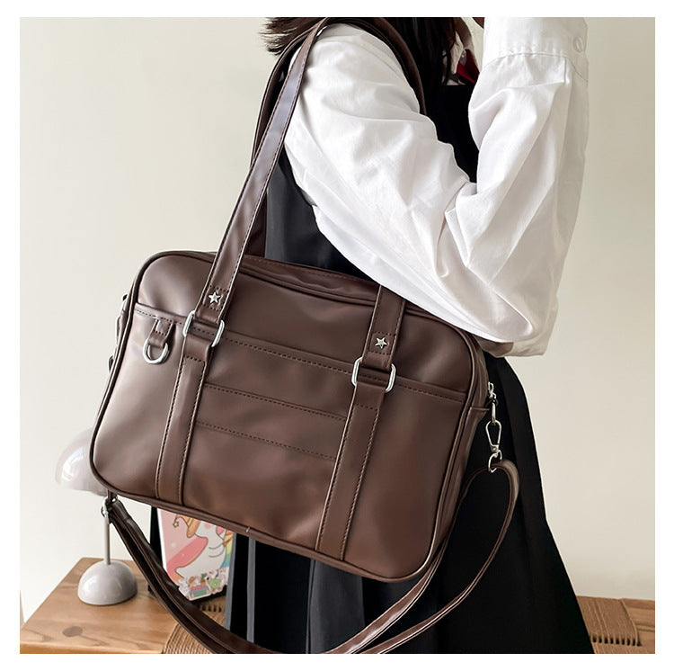 Uniform PU Crossbody Solid Color Single-shoulder Bag