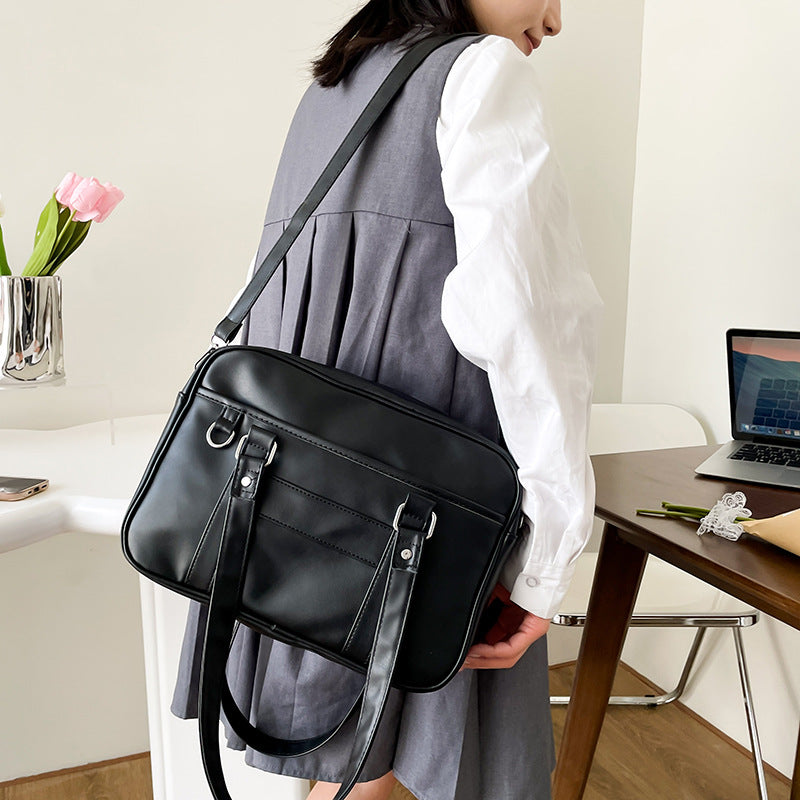 Uniform PU Crossbody Solid Color Single-shoulder Bag